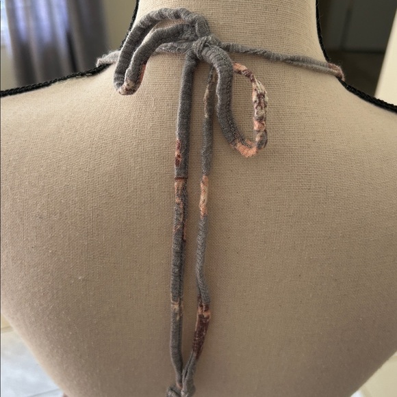 O'Neill Sonoma boho western jersey knit ribbed ruffle hem Halter Dress M L XL - Picture 9 of 13